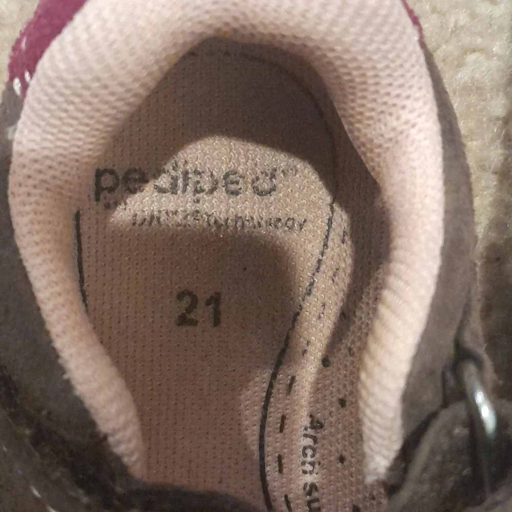 Pediped Brown and Pink Baby Shoes, Size 21